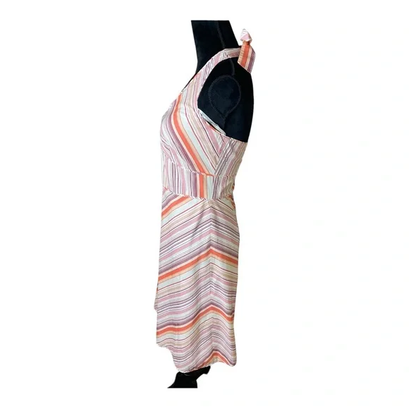 Ann Taylor Halter Colorful Striped Dress Size 2 - Picture 2 of 8